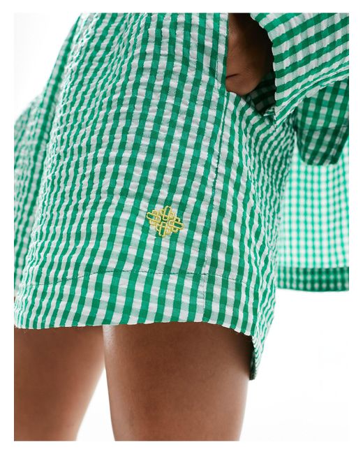 The Couture Club Green Co-ord Gingham Shorts