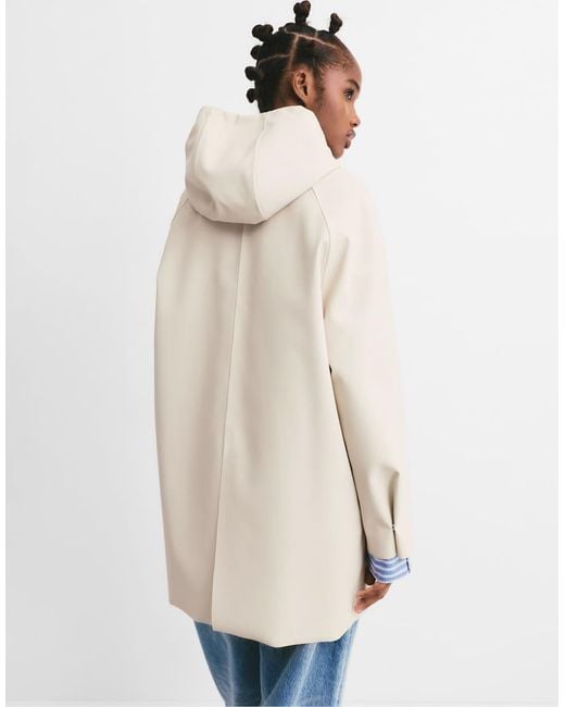 Pull&Bear Blue Long Rubberised Raincoat