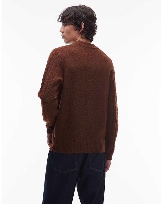 Wrangler Purple Cable Knit Jumper for men