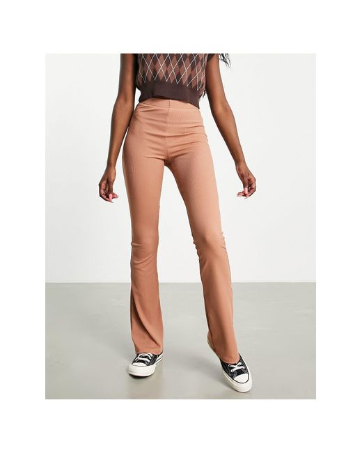 topshop flared ribbed
