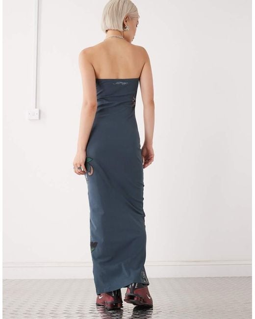 Ed Hardy Slogan Bandeau Dress in Blue | Lyst UK Ed Hardy Slogan Bandeau Dress in Blue | Lyst UK