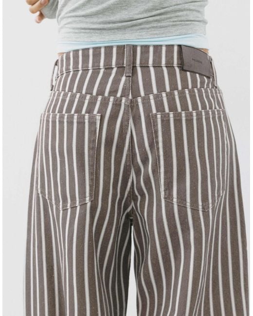 Jean baggy rayé taille basse Pull&Bear en coloris Gray