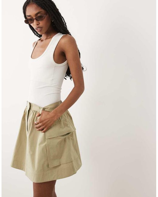 ARKET Natural Utility Mini Skirt