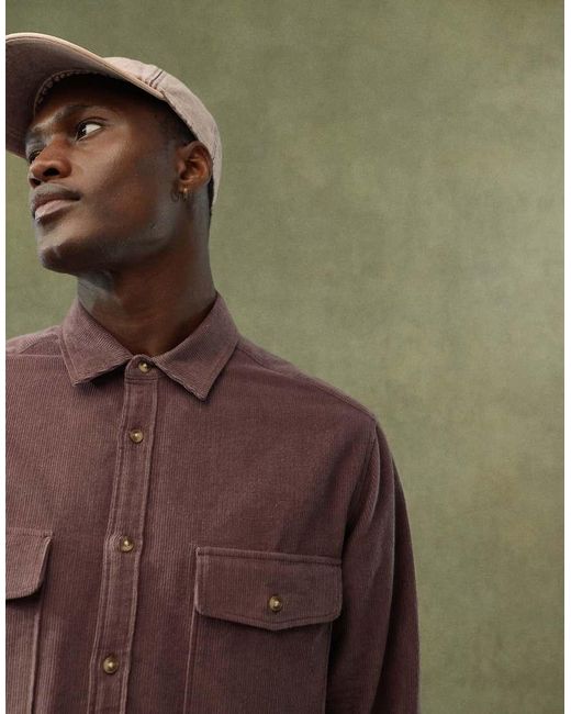 ASOS Boxy Cord Overshirt in Green for Men | Lyst UK