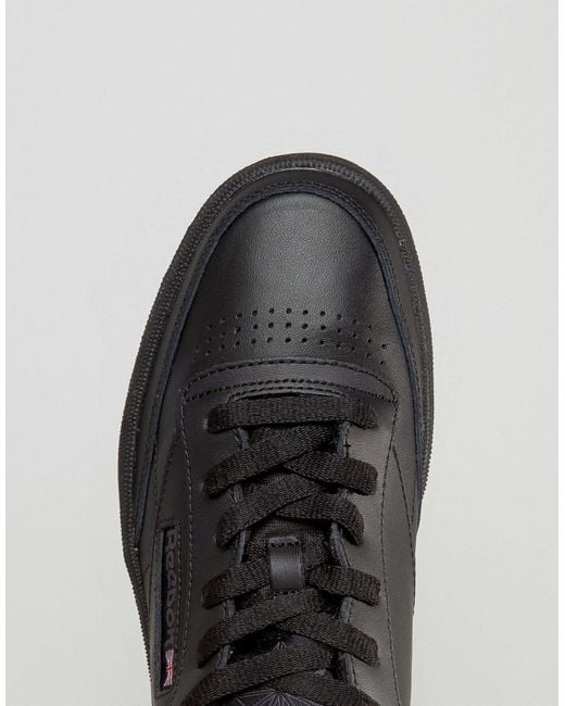 reebok black leather sneaker