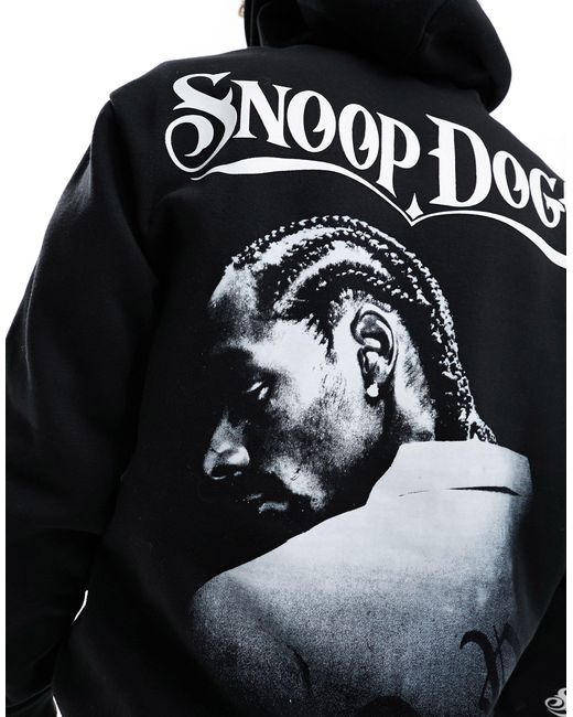 Bershka Black Snoop Dog Hoodie for men