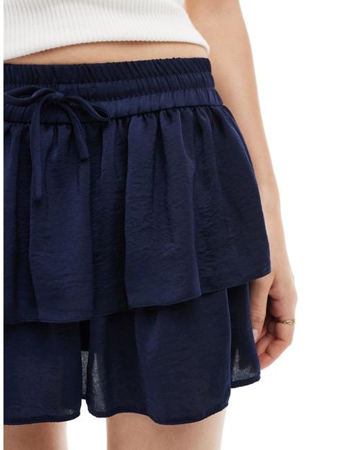 Miss Selfridge Blue – gestufter skort