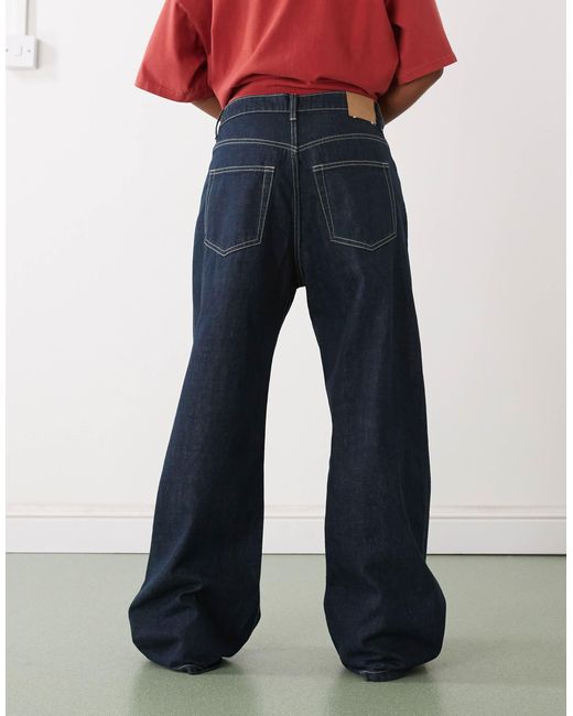Missy - jean baggy à taille basse - foncé Weekday en coloris Blue