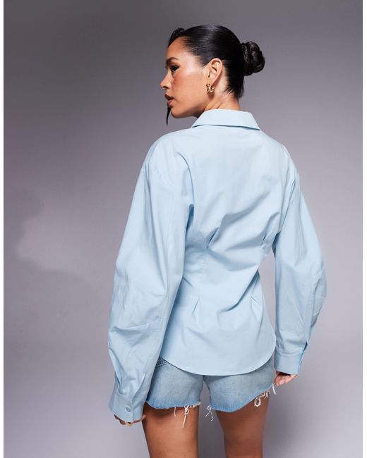 ASOS Blue – wickelhemdbluse
