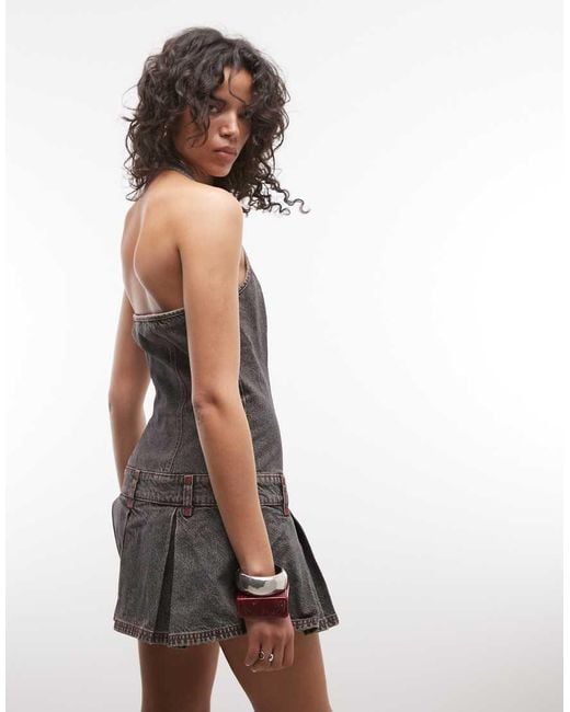 Collusion Gray Halter Neck Dress