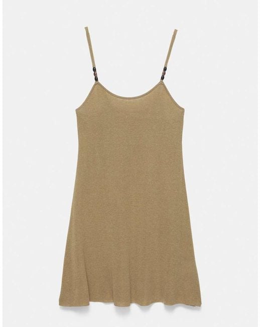 Pull&Bear Natural Rustic Beaded Strappy Dress