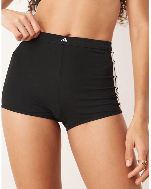 Adidas Black Short Pant With Printed Logo Detail