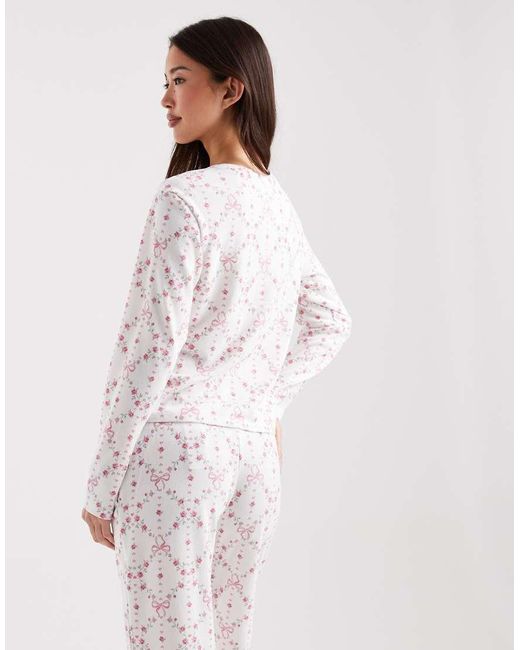 Hollister White Scoop Neck Long Sleeve Pyjama Top Co-Ord