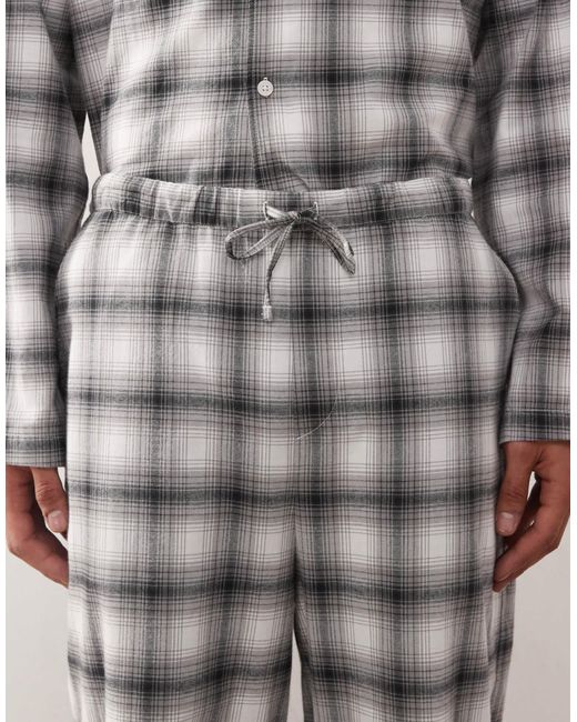 Pantalon confort d'ensemble en flanelle à carreaux - noir et Weekday pour homme en coloris White