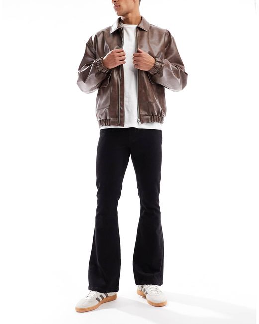 ASOS Black Stretch Flared Jeans for men