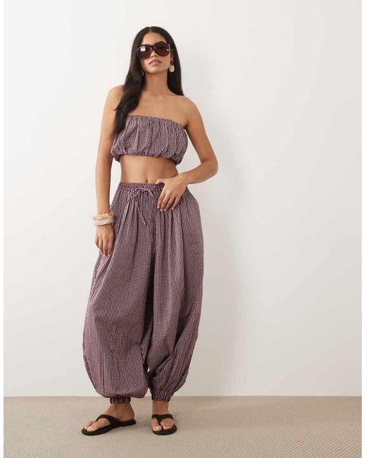 ASOS Brown Ruched Bandeau Top