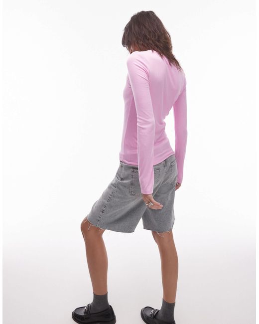 TOPSHOP Pink – hochwertiges, langärmliges oberteil