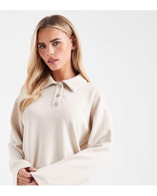 Sudadera Color Crema Con Cuello Tipo Polo De Tejido Muy Suave De (Parte De Un Conjunto)-Blanco Vero Moda de color Natural