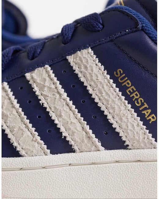 Adidas Originals Blue Superstar Ii Croc Trainers