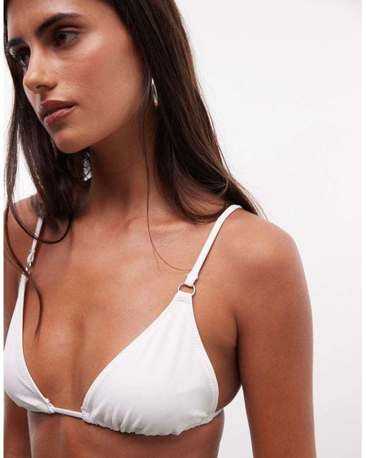 Weekday Brown Triangle Bikini Top With Metal Detail