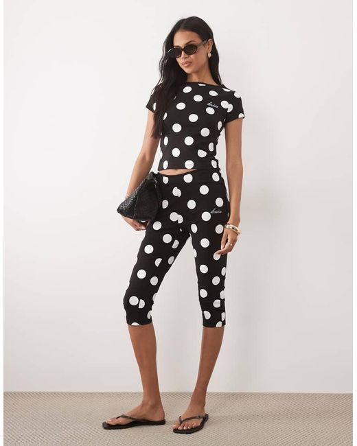 Kaiia White Exclusive Cotton Rich Cropped Baby Tee Co-ord