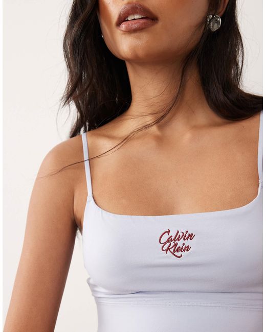 Calvin Klein Blue Modern Logo Patch Bralette