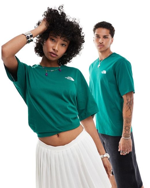 The North Face Green Vertical Nse Logo Backprint Oversized T-shirt