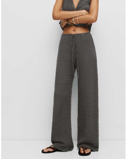 Pantalon champêtre effet froissé - chiné Pull&Bear en coloris Gray