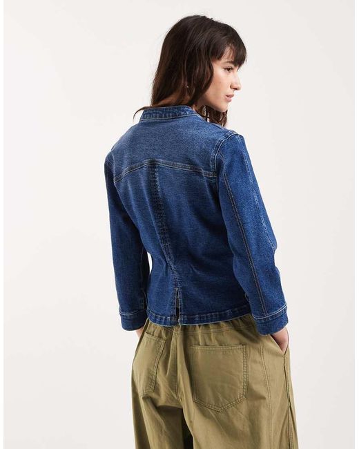 ASOS Blue Shrunken Drummer Style Jacket - M
