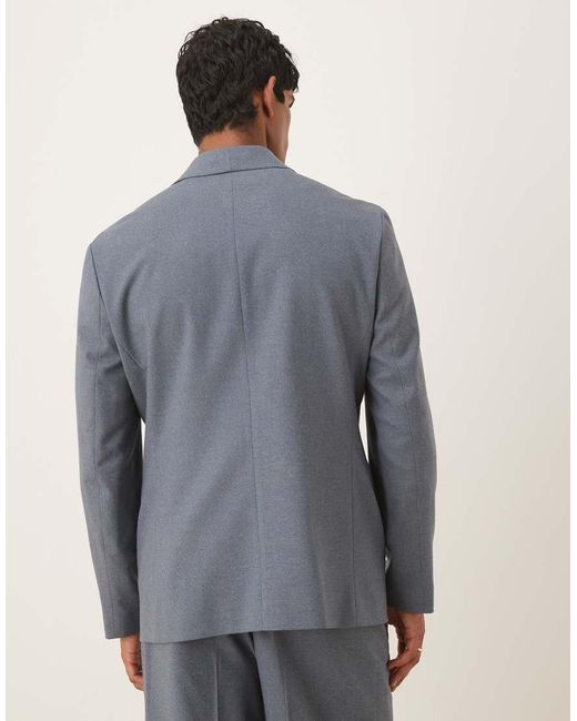 ASOS Blue Double Breasted Shawl Regular Suit Jacket for men