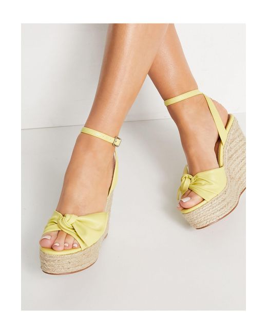 ASOS Tier Bow Espadrille Wedges in Lemon (Yellow) - Lyst