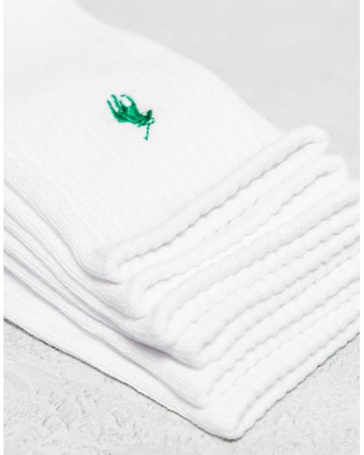 Polo Ralph Lauren White 6 Pack Icon Logo Socks for men