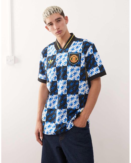 Adidas Originals Blue Adidas Soccer Manchester United Jersey