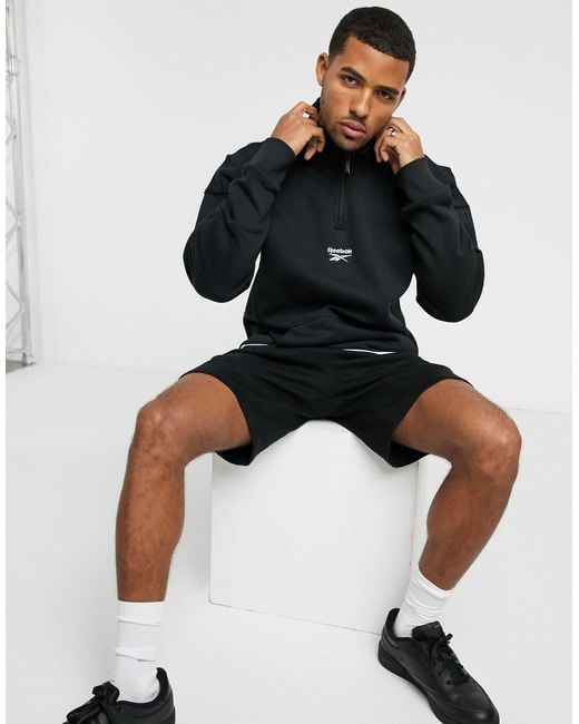 Reebok Classics Half Zip Sweatshirt With Vector Logo in Black for Men |  Lyst Australia