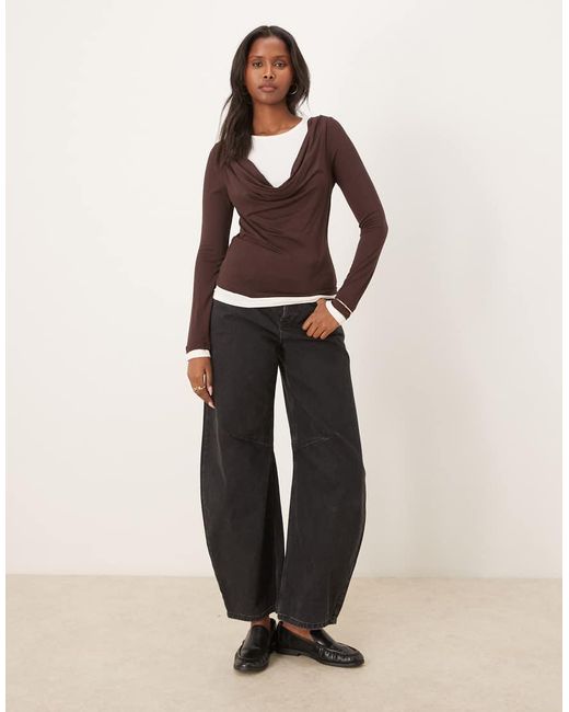 ASOS Purple Cowl Neck Double Layered Top