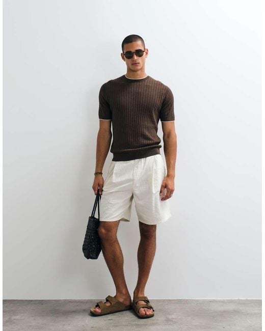 Mango Gray Contrast Trim T-shirt for men