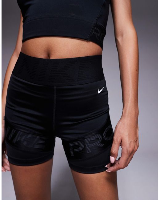 Nike Gray Nike pro – training dri-fit – formende leggings-shorts