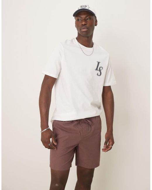 ASOS Natural Slim Mid Length Bermuda Shorts for men