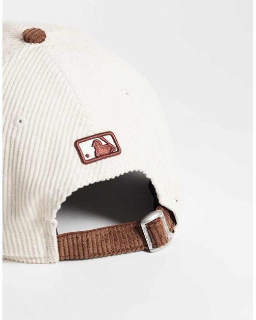 KTZ Natural La Dodgers 9forty Cord Contrast Peak Cap for men