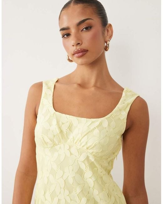 ASOS Natural Lace Mini Dress With Flippy Hem