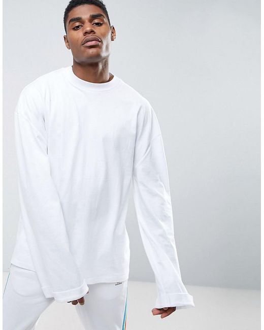 Oversized white long sleeve shirt online