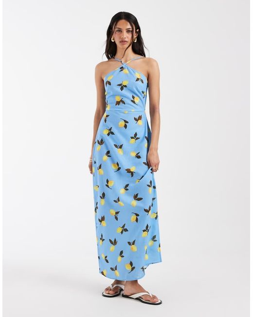 Vero Moda Blue Halter Maxi Dress