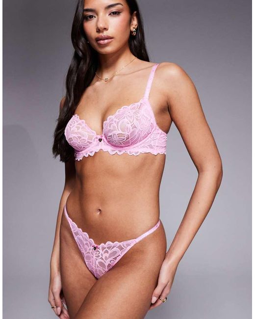 Boux Avenue Pink Heidi Lace Thong