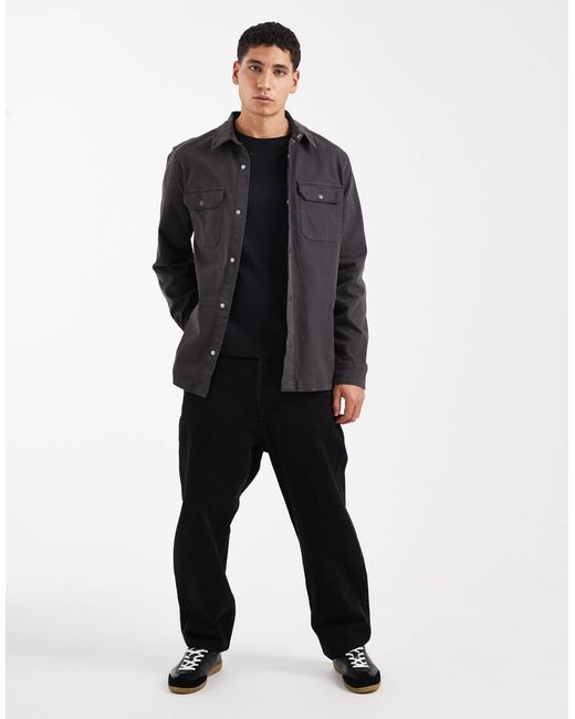 Threadbare Gray Button Front Shacket for men
