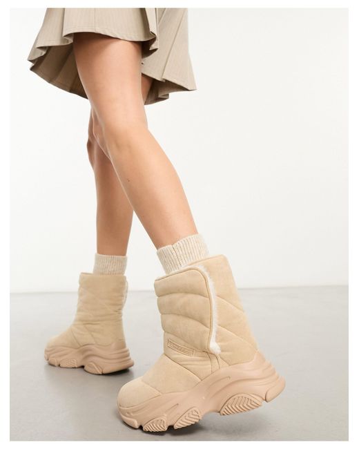 Steve Madden Natural Puff Padded Snow Boots