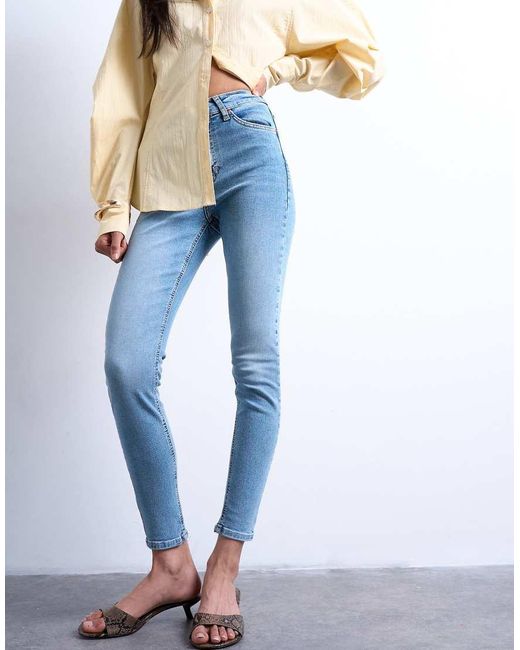 TOPSHOP Blue Jamie High Rise Skinny Jean