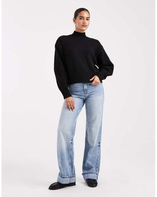 Monki Black Knit Turtleneck Sweater