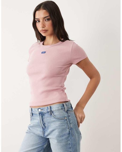 HUGO Pink Logo Easy Tee