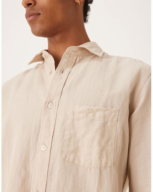 Mango – hochwertiges leinenhemd in White für Herren
