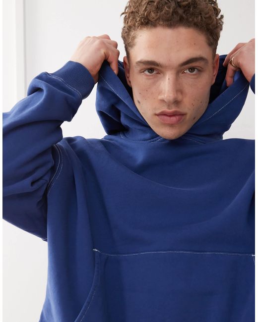 Collusion – kastiger kapuzenpullover in Blue für Herren